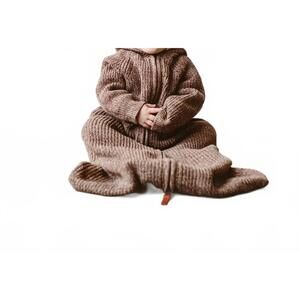 NEW GOUMI KIDS cotton knit baby wearable blanket in bark